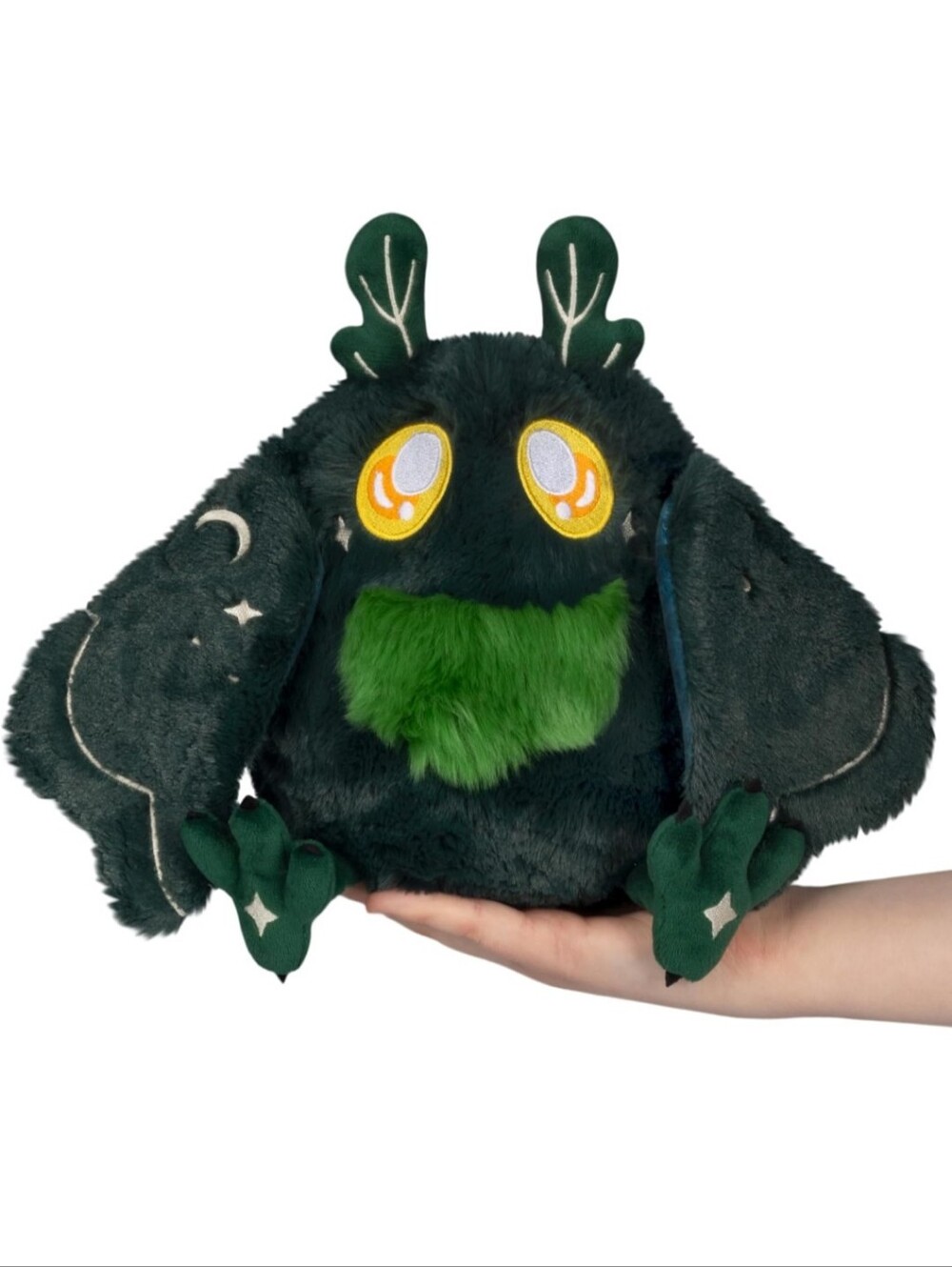 Dark Green Plush Moth Pet Toy - Soft Decorative Reptile Accessory